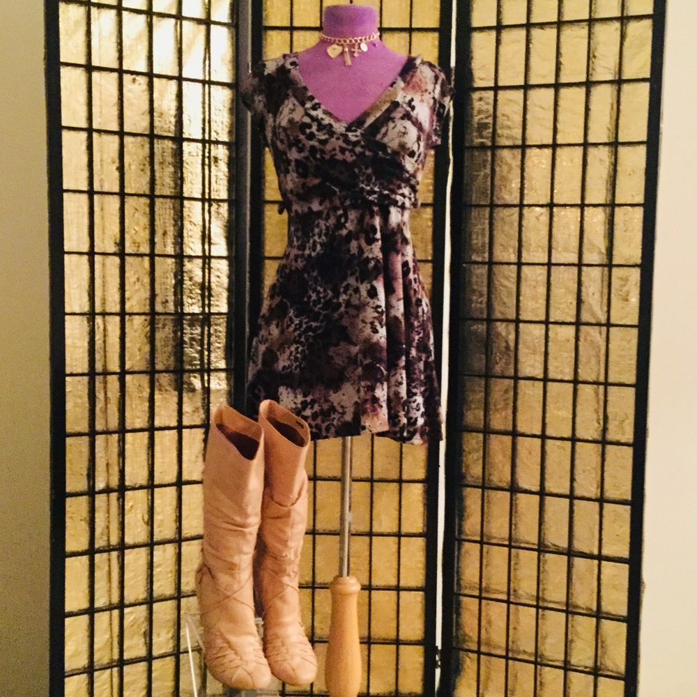Multi Colored Printed Mini Dress